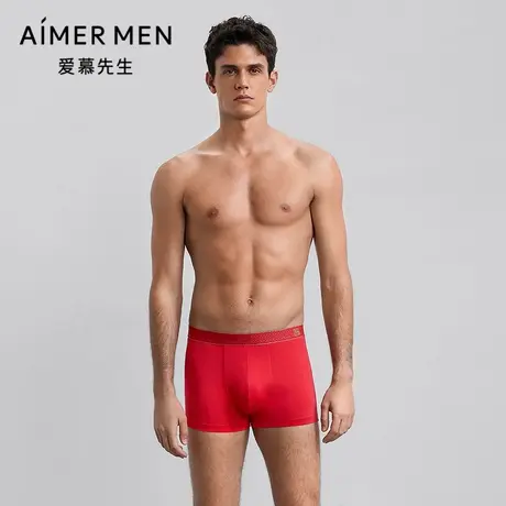 爱慕先生25秋冬生肖裤内裤男宽腰边莫代尔红装腰平角裤NS23M761商品大图
