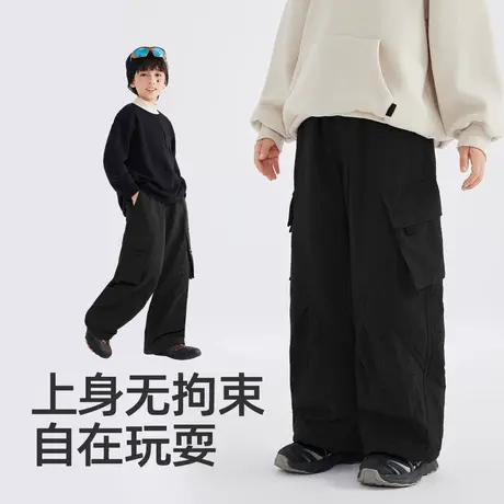 雪中飞kids童装儿童工装裤加绒裤子2026新款春季男童女童保暖长裤图片