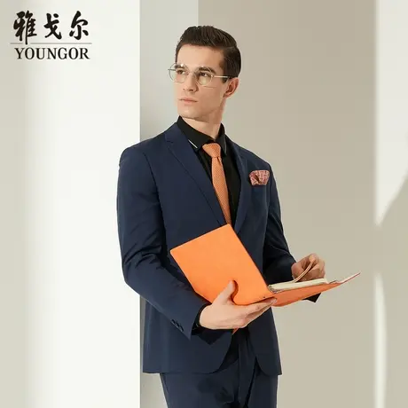 雅戈尔奥莱 商场同款男士单西秋季新款羊毛高级修身藏青帅气西服商品大图