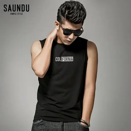 无袖t恤男士修身型坎肩砍袖宽肩跨栏运动健身夏季莫代尔背心汗衫图片