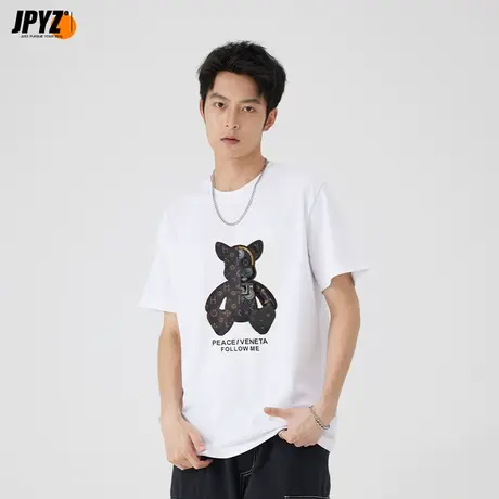 温变印花纯棉短袖男款夏季2023百搭男女体恤上衣宽松休闲潮牌T恤图片