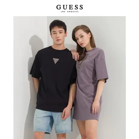 【38上新季】GUESS新男士多彩宽松休闲简约字母LOGO短袖重磅T恤商品大图