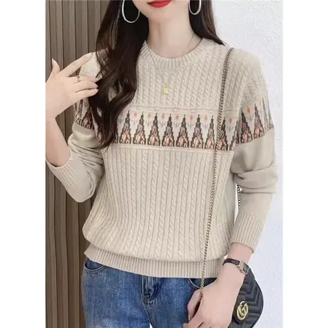 半高领毛衣女秋冬2023新款时尚复古针织衫宽松加厚爆款打底衫上衣商品大图