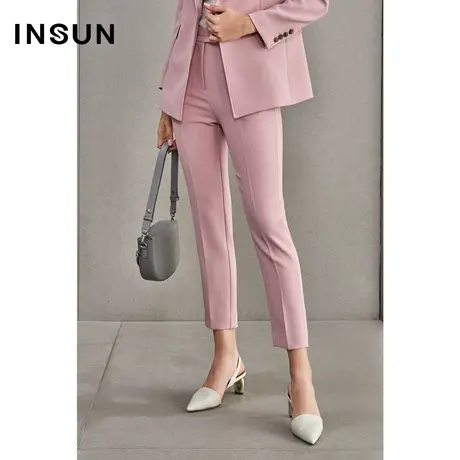 INSUN恩裳春季修身直筒九分西裤图片