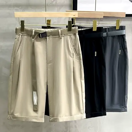 短裤男夏季薄款运动裤潮流纯棉休闲工装中裤外穿宽松沙滩五分裤子商品大图