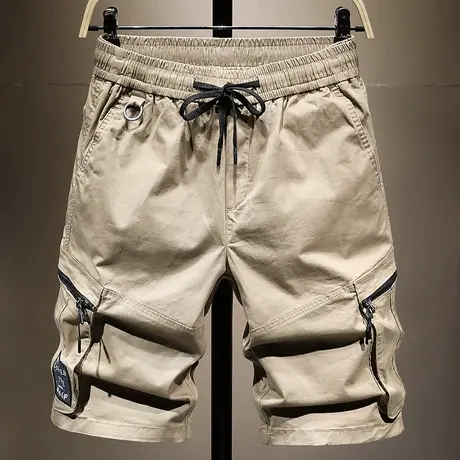 夏天薄款时尚潮牌余文乐工装短裤男宽松百搭男士休闲五分裤子中裤图片