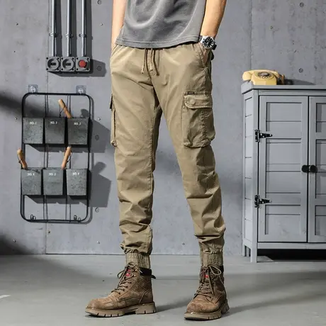 男裤夏季薄款工装裤子男款工装长裤男百搭男宽松潮流休闲裤纯色商品大图