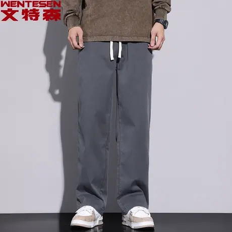 文特森男士休闲裤春秋季新款宽松修身直筒裤韩版潮流青年休闲长裤商品大图