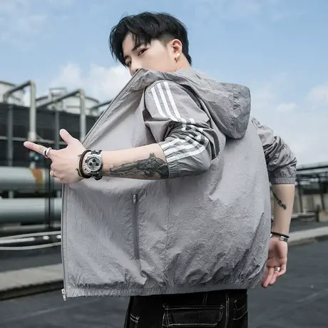 防晒服夏季男士休闲运动防晒衣冰丝薄款夹克防紫外线外套男款透气商品大图