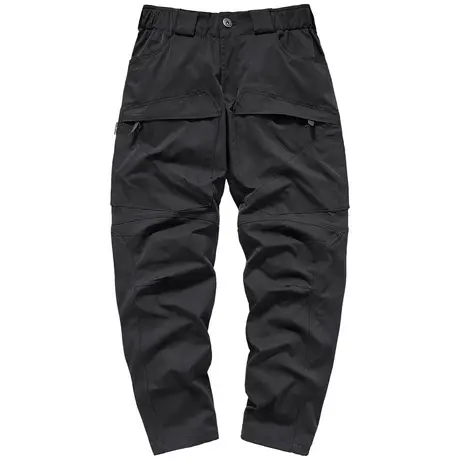 VIP黑色工装裤男士直筒宽松户外休闲运动裤速干机能冲锋裤子潮牌商品大图