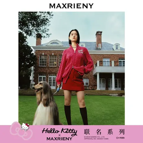 【MAXRIENY x Hello Kitty联名系列】樱桃红针织开衫外套商品大图