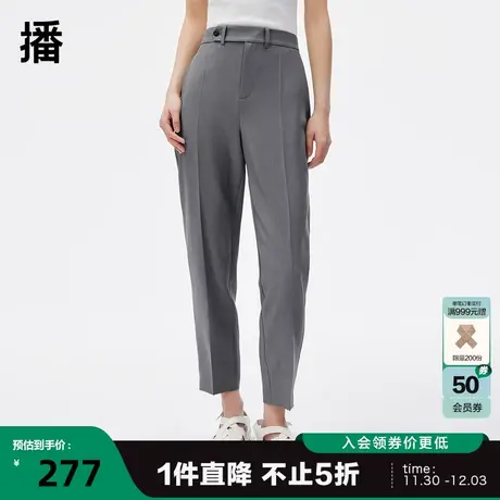 播卷边休闲裤2023秋季新款前门襟拉链脚口女DDQ3KD5034商品大图
