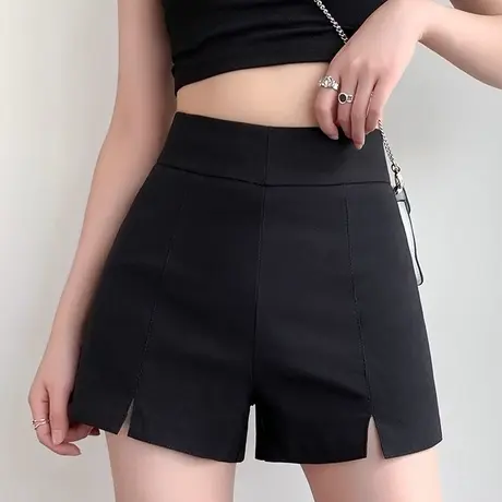 下衣失踪黑色西装短裤女夏季外穿高腰修身打底裤裙小个子a字热裤商品大图