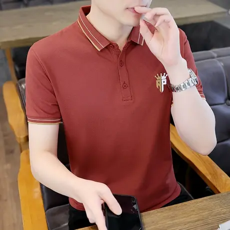 夏季保罗polo衫翻领短袖t恤男装上衣服潮牌珠地网眼半袖纯棉体恤商品大图