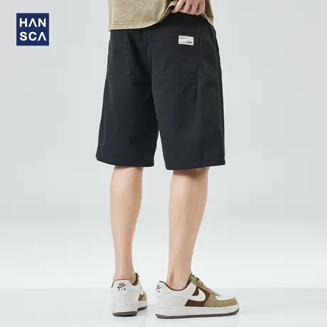 hansca美式潮牌休闲短裤男夏季新款纯棉宽松大码运动外穿五分裤子商品大图