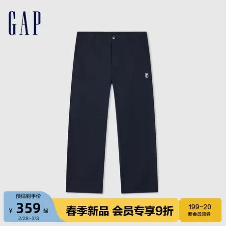 Gap男装2024春季新款刺绣logo百搭中腰休闲裤宽松卡其裤889628图片