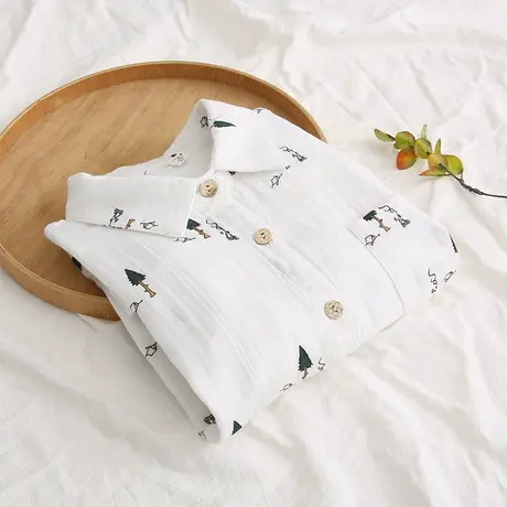 春秋日系文艺小清新绣花宽松双层纯棉纱白衬衫女长袖学生打底衬衣图片