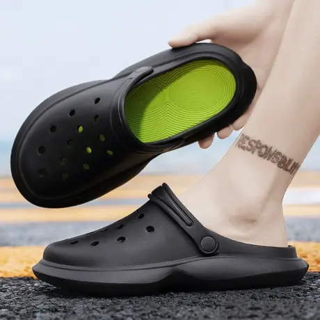 时尚雨鞋男款夏季透气钓鱼水鞋厨房鞋防水防滑耐磨厨师胶鞋涉水鞋商品大图
