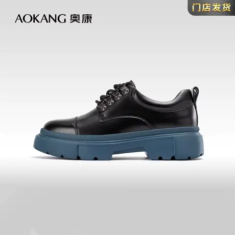 【运动皮鞋】奥康男女鞋情侣款2024春秋新款真皮时尚运动休闲皮鞋图片