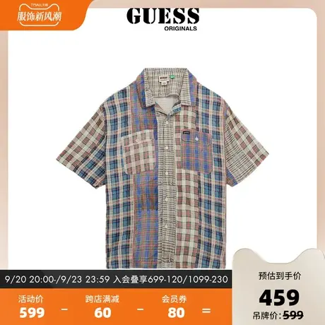 GUESSORIGINALS23新男士易打理格纹口袋衬衫外套-M3YH03WD4Z2图片