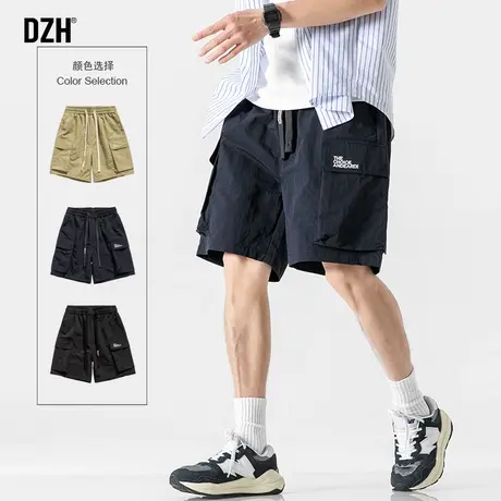 男士夏季薄款短裤男潮牌宽松日系工装裤2023新款阔腿五分裤半截裤商品大图