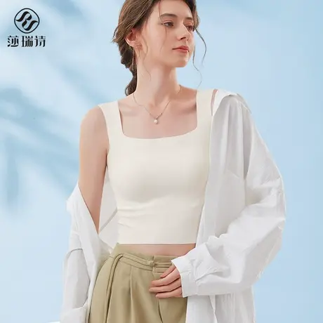 无痕美背吊带背心女2025春夏新款带胸垫文胸一体打底内衣内搭外穿商品大图