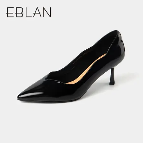 伊伴春季女鞋时尚气质单鞋真皮高跟鞋细跟小皮鞋尖头通勤职业鞋商品大图