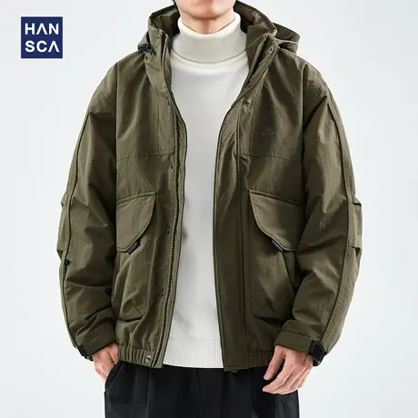 hansca户外山系棉服男2024年冬季新款保暖加厚潮牌青少年棉衣外套图片