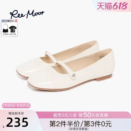 REEMOOR睿慕2025春夏新款一字扣芭蕾舞鞋小香风浅口平底单鞋女鞋图片