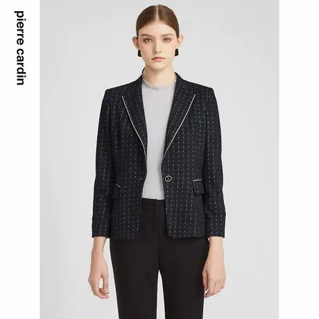 【皮尔卡丹女装】春秋提花英伦风西服上衣【专柜正品】图片