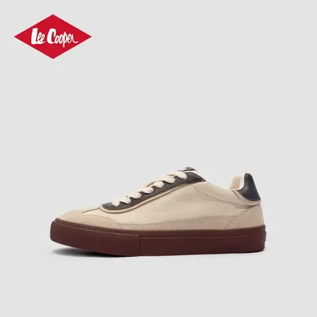 Lee Cooper2025春季新款德训鞋男低帮绒皮休闲鞋复古百搭黑色男鞋图片