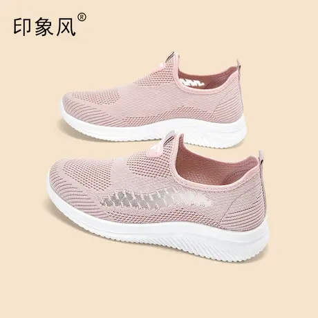 女鞋运动鞋女款2024网面透气网鞋女平底防滑妈妈鞋轻便跑步鞋子女商品大图