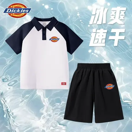 Dickies童装男童夏装套装儿童撞色插肩学院风polo衫男孩速干t恤A图片