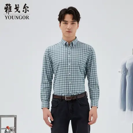 雅戈尔奥莱 商场同款男士长袖衬衫秋冬新款官方商务休闲长袖衬衫商品大图