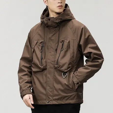 秋冬季男士户外运动冲锋衣外套2023新款美式工装防风保暖夹克上衣商品大图