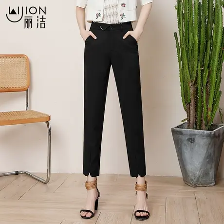 DY女裤小脚西装裤女修身休闲九分裤子百搭夏季薄款开叉时尚西裤商品大图