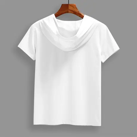 连帽短袖T恤女带帽薄夏商品大图