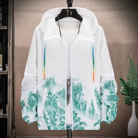夏季防晒衣男薄款上衣连帽卫衣夏装户外防晒服休闲夹克透气皮肤衣商品大图