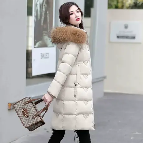 恋上17号羽绒服女中长款2022年新款真白鸭绒冬季爆款白色修身女士商品大图