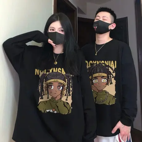 秋冬圆领卫衣女2023新款爆款韩系慵懒多巴胺秋冬穿搭小众情侣上衣图片