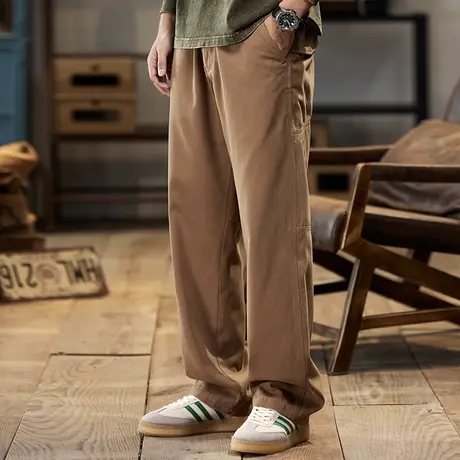 百搭大码男款工装裤潮流松紧腰男士上档次裤子春秋宽松男士工装裤商品大图