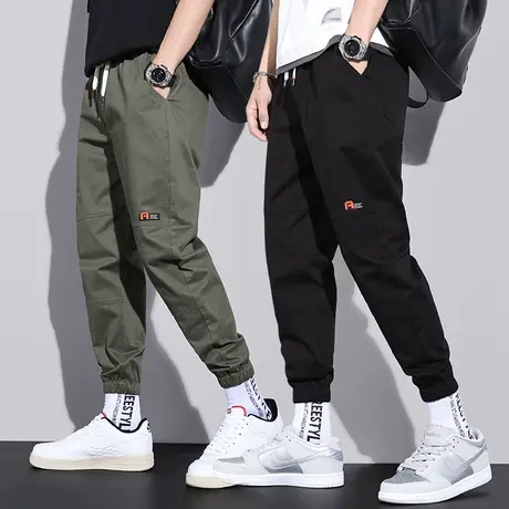 夏季薄款男裤子男士运动工装裤宽松青少年学生休闲长裤春秋款夏天商品大图