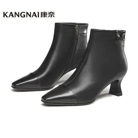 康奈女靴商场同款冬季真皮新款高跟时装靴气质方头通勤靴11238407商品大图