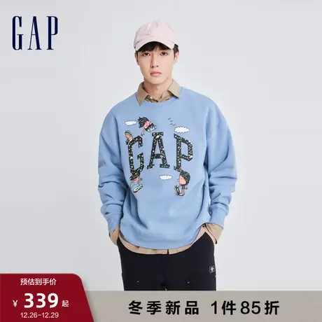 【GAP x JEREMY VILLE联名】男女同款宽松抓绒卫衣情侣上衣841319图片