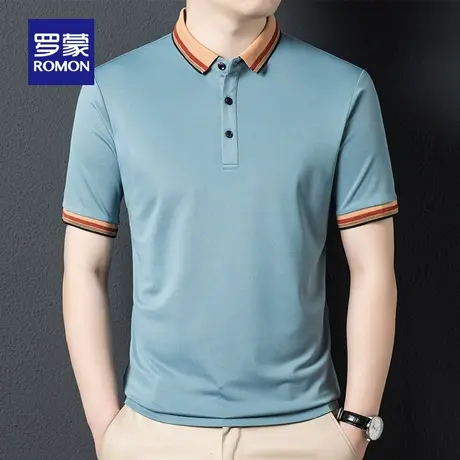 【直降】【弹力无痕】罗蒙男士短袖POLO2024夏季商务百搭休闲T恤图片