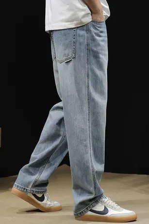 直筒牛仔裤男2024新款春季弹力浅色裤子宽松大码春秋男士潮牌男裤商品大图