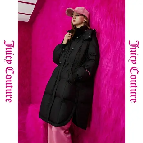 Juicy Couture橘滋秋女2023年新款俏皮撞色logo印花长款女羽绒服商品大图