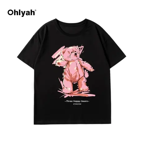 Ohlyah潮牌装短袖纯棉T恤女宽松半袖2023年新款设计感小众上衣夏图片
