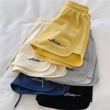 2023夏季运动短裤女宽松外穿跑步居家睡裤高腰休闲阔腿裤瑜伽热裤图片