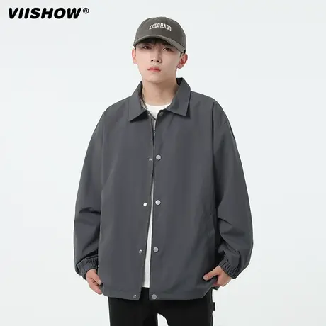 VIISHOW工装衬衫男春秋季潮牌宽松日系衬衫外穿休闲翻领上衣潮商品大图